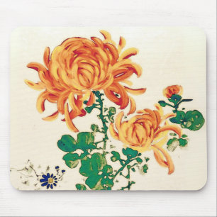 Vintage japanische Malerei Chrysanthemas Mousepad