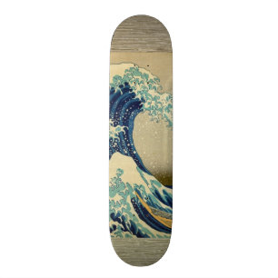 Vintage japanische Malerei der großen Welle Skateboard