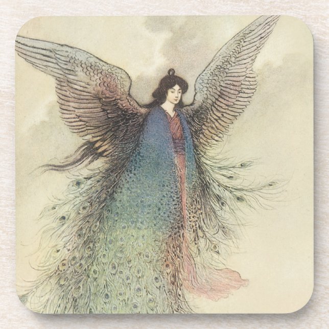 Vintage japanische Märchen, der Mond Maiden Getränkeuntersetzer (Vorderseite)