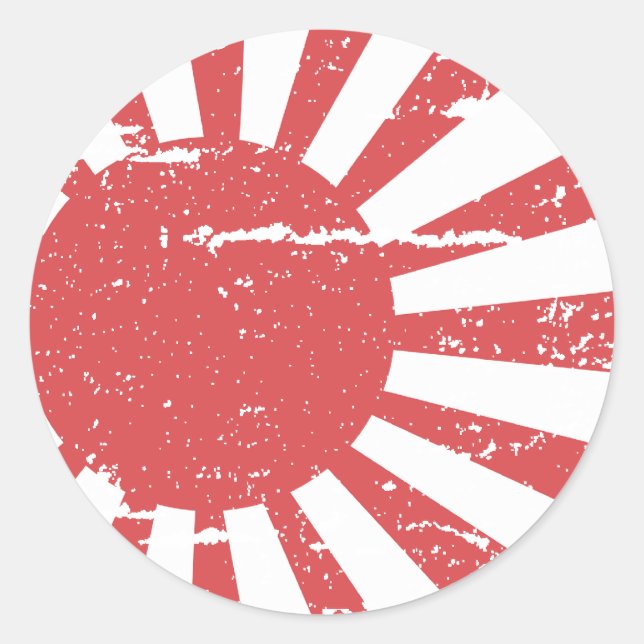 Vintage japanische Marine-Fahne Runder Aufkleber (Vorderseite)