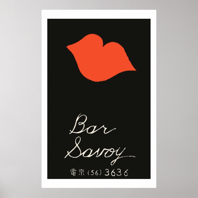 Vintage japanische Matchbox-Abdeckung (Bar Savoy) Poster (Vorne)