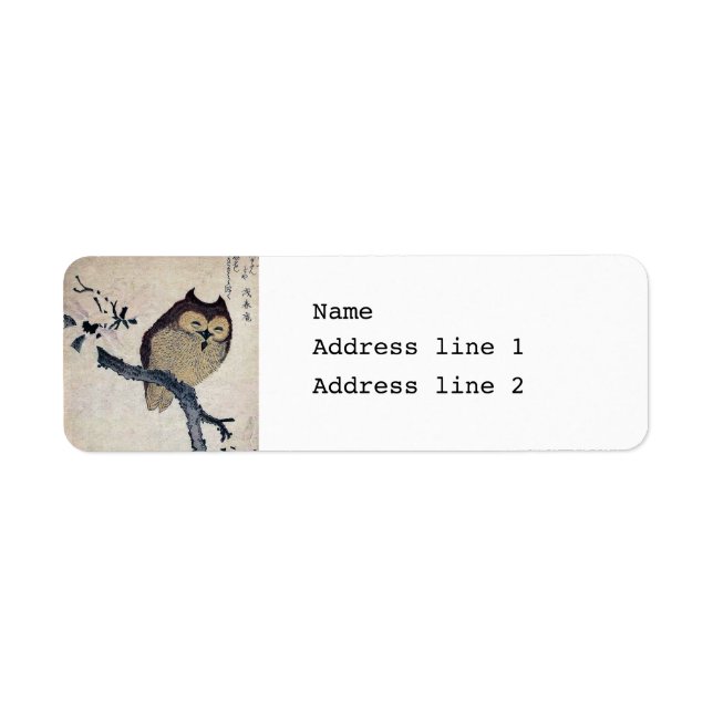 Vintage japanische Owl Address Labels (Vorne)