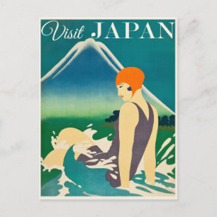 Vintage japanische Reisekarte Postkarte