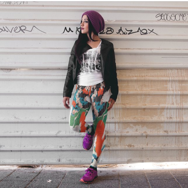 Vintage japanische Sakura- und Rotkronenkrane Leggings (Von Creator hochgeladen)