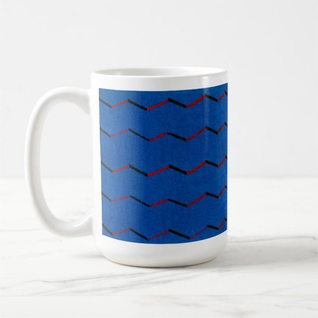 Vintage japanische Textil-Holzblock Druckkunst-Tas Kaffeetasse (Links)