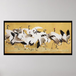 Vintage japanische Vogelschwärme Poster