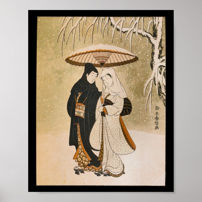 Vintage japanische Wall Art Frauenschnee Poster (Vorne)