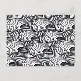 Vintage japanische Waves, schwarz und weiß Postkarte