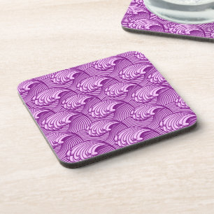 Vintage japanische Waves, Twilight Lila und Lilac Getränkeuntersetzer