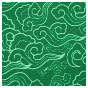 Vintage japanische Wolken, Jade-Grün Stoff