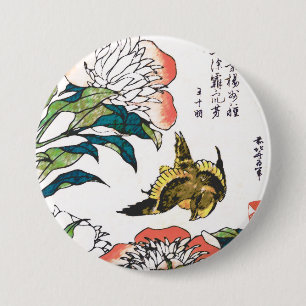 Vintage japanische zeichn- und Sparrow Button