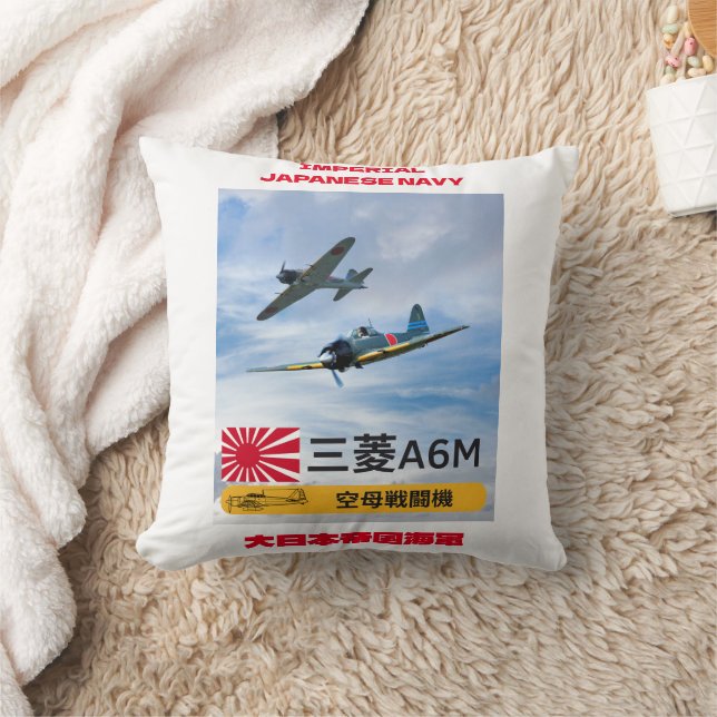 Vintage japanische Zero Fighters - Art des Zweiten Kissen (Decke)
