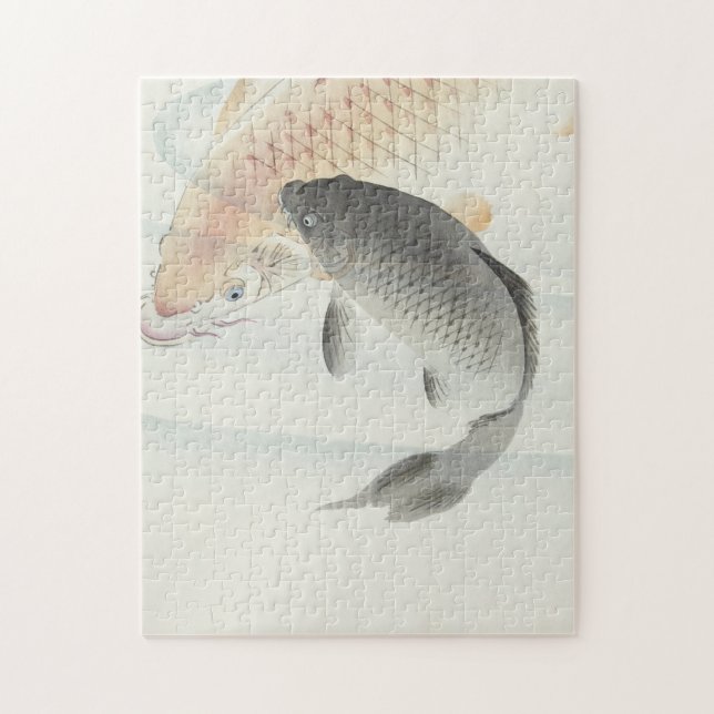 Vintage japanische Zweikarton-Wasserfarben-Kunst (Vertikal)