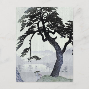 Vintage japanischer Baum Postkarte