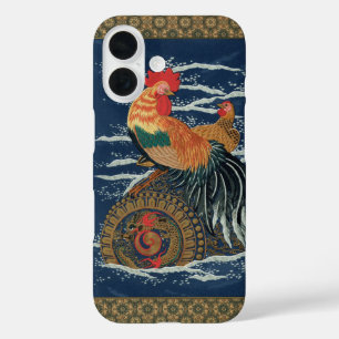 Vintage Japanischer Hahn Henne Drachen Kunst iPhone 16 Hülle