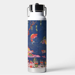 Vintage japanischer Kimono-Stoff (Bingata) Trinkflasche