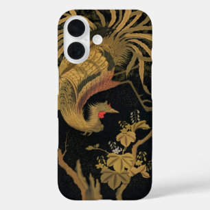 Vintage Japanischer Phoenix Gold Black Bird iPhone 16 Hülle
