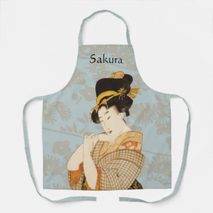 Vintage japanisches Geisha-Mädchen Unterhalterin i Schürze