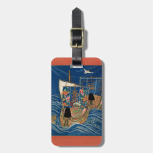 Vintage Japanisches Glücksschatzschiff G.A. Audsle Gepäckanhänger