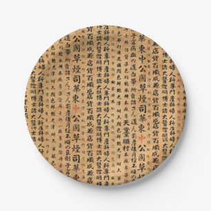 Vintage japanisches Papier-Drucke Pappteller