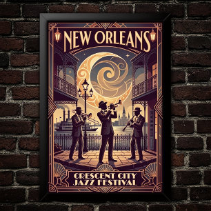 Vintage-Jazz-Kunstplakat aus den 1930er Jahren Poster