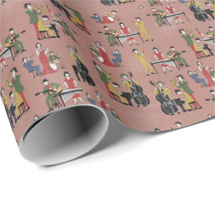 Vintage-Jazzband Geschenkpapier