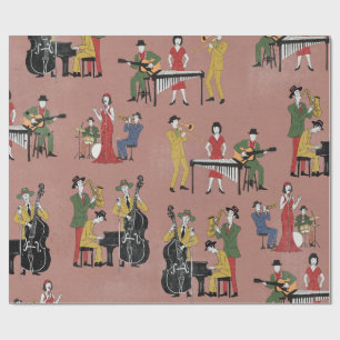 Vintage-Jazzband Geschenkpapier