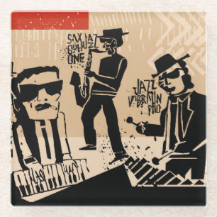 Vintage-Jazzband-Plakat: Cooles Design Glasuntersetzer