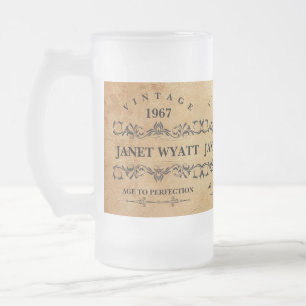 Vintage Jeder Geburtstag Mattglas Bierglas