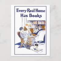 Vintage "Jedes echte Zuhause hat Bücher" Poster
