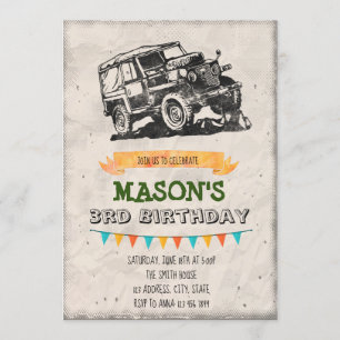 Vintage Jeep-Party Einladung
