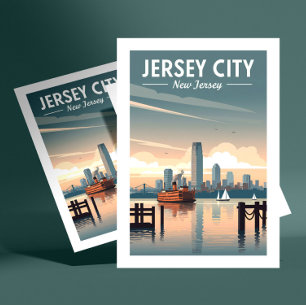 Vintage Jersey City New Jersey Postkarte