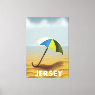 Vintage Jersey Reiseplakat. Leinwanddruck
