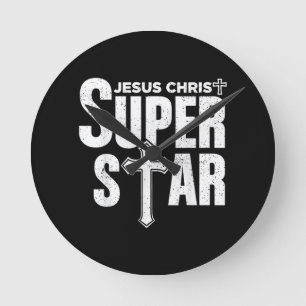 Vintage Jesus Christliches Design Jesus Christus S Runde Wanduhr