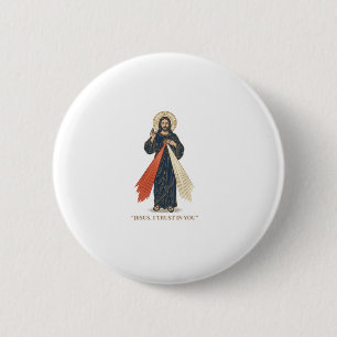 Vintage Jesus, ich vertraue auf dich, religiöser V Button