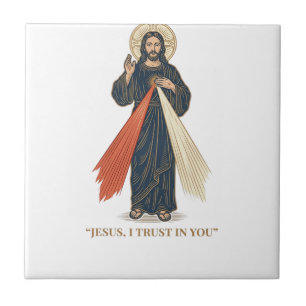 Vintage Jesus, ich vertraue auf dich, religiöser V Fliese