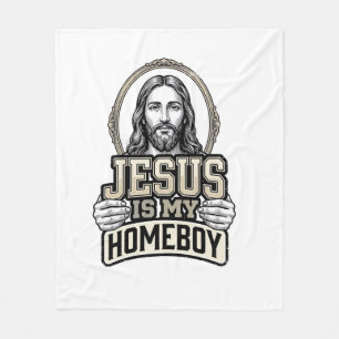 Vintage Jesus Is My Homeboy Gravur Vektor Design Fleecedecke