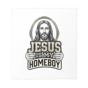 Vintage Jesus Is My Homeboy Gravur Vektor Design Notizblock