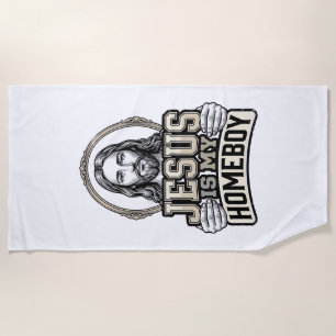 Vintage Jesus Is My Homeboy Gravur Vektor Design Strandtuch