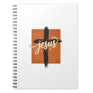 Vintage-Jesus-Kreuz-Christliches-Shirt-Design_1 Notizblock