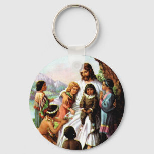 Vintage Jesus Lieben Schlüsselanhänger
