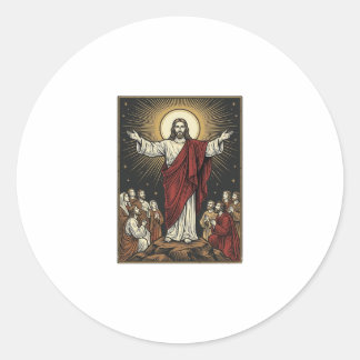 Vintage Jesus Strahlende Herrlichkeit Christliche Runder Aufkleber