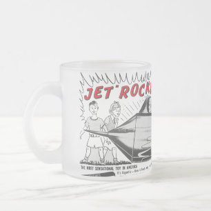 Vintage Jet-Raketen-Raumschiff-Werbung Mattglastasse