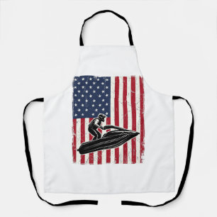 Vintage-Jetski-Amerikanische-Flagge-Vektor-Shirt-D Schürze