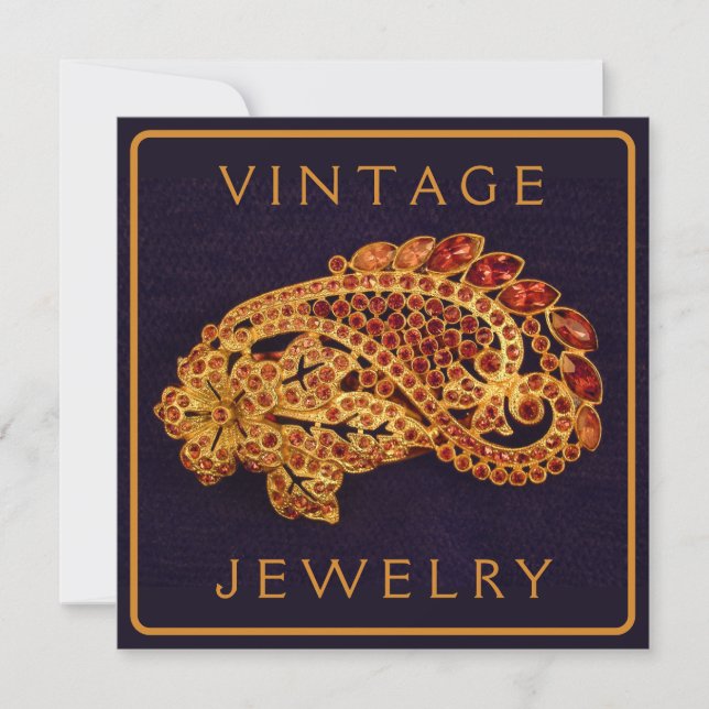 VINTAGE JEWELRY-Flachkarte (Vorderseite)