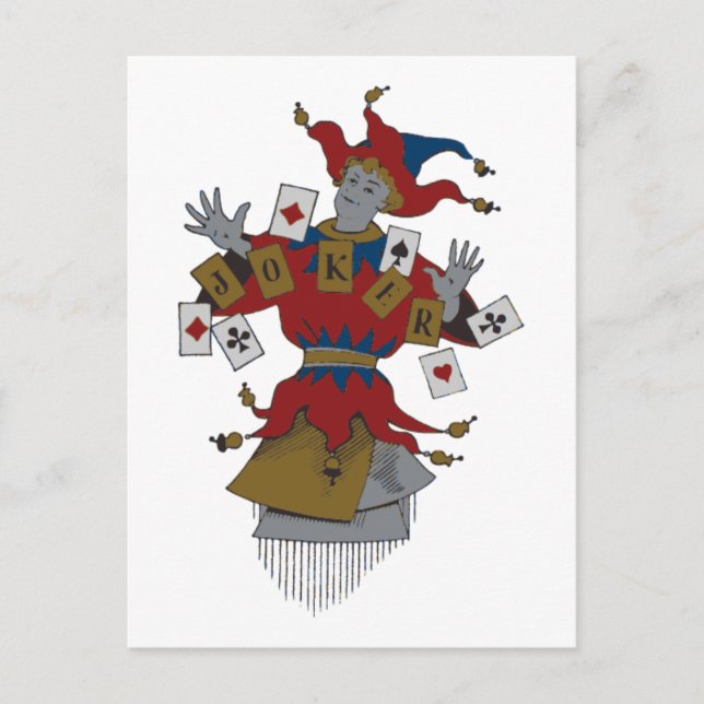 Vintage Joker Postkarte (Vorderseite)
