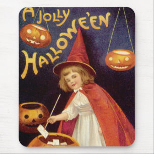 Vintage Jolly Halloween Hexe von Ellen Clapsaddle Mousepad
