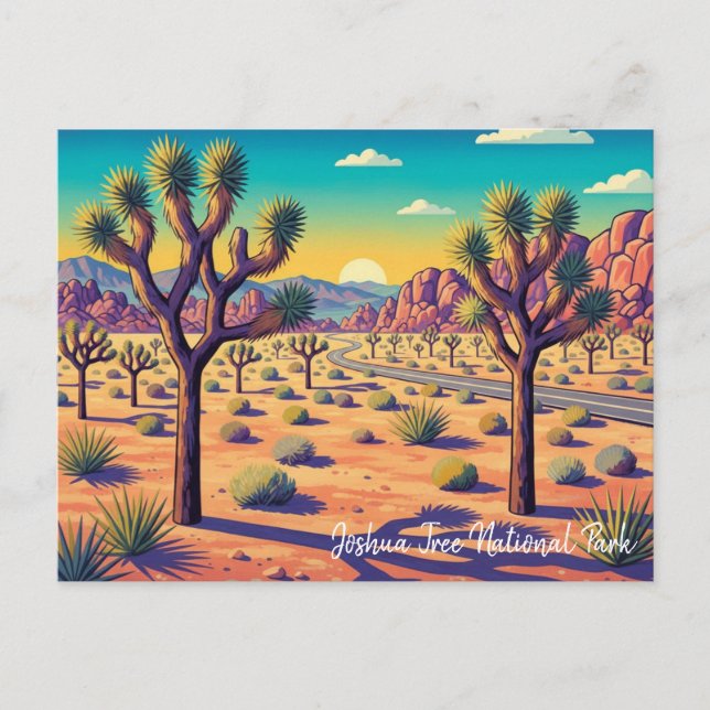 Vintage Joshua Tree National Park Postkarte (Vorderseite)