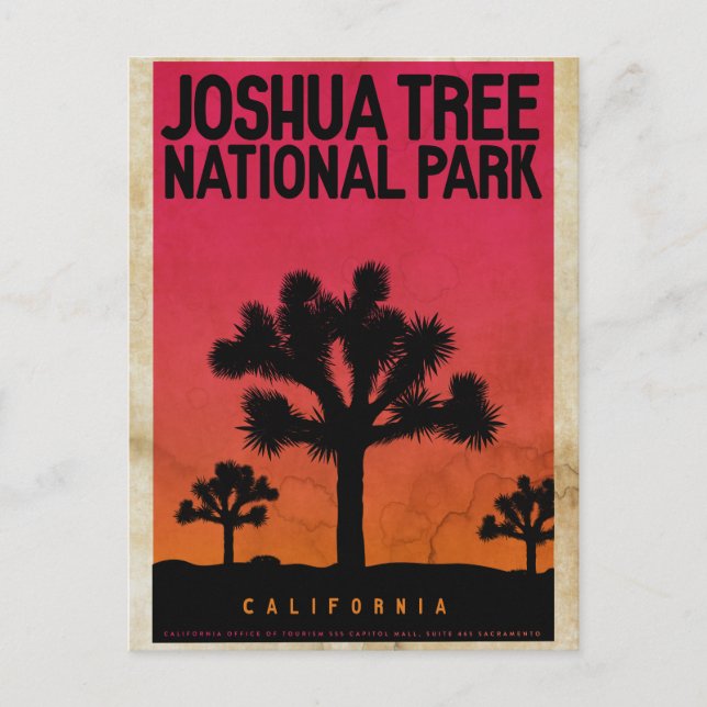 Vintage Joshua Tree Sunset Travel Postcard Postkarte (Vorderseite)