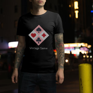 Vintage Jouer aux cartes couleurs T-shirt homme